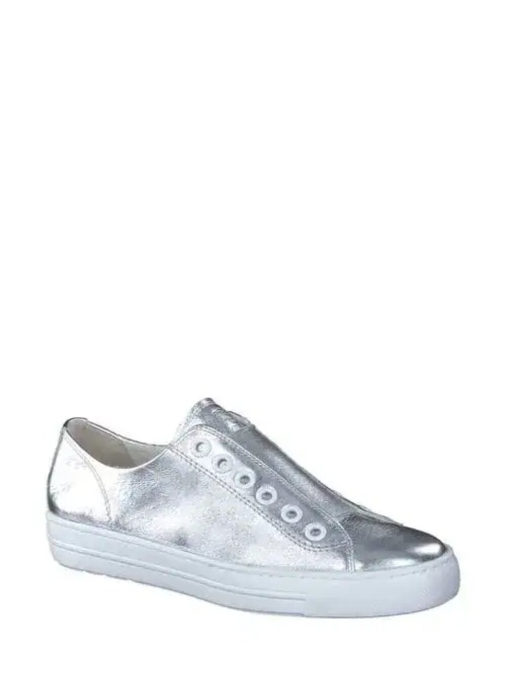 Paul Green Tatum Slip-On Sneaker Aluminum Metallic Nappa Leather 5.5 UK NEW